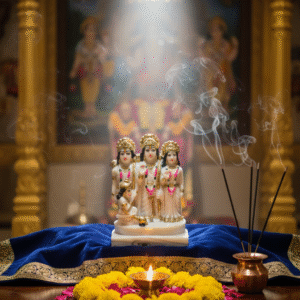 Bhagwan Ram, Sita, and Lakshman Idol