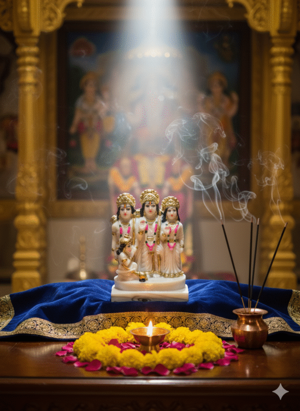 Bhagwan Ram, Sita, and Lakshman Idol