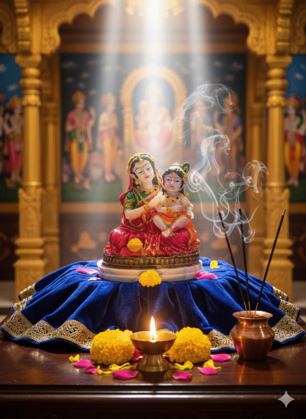 Mother Yashoda and Baby Krishna Idol